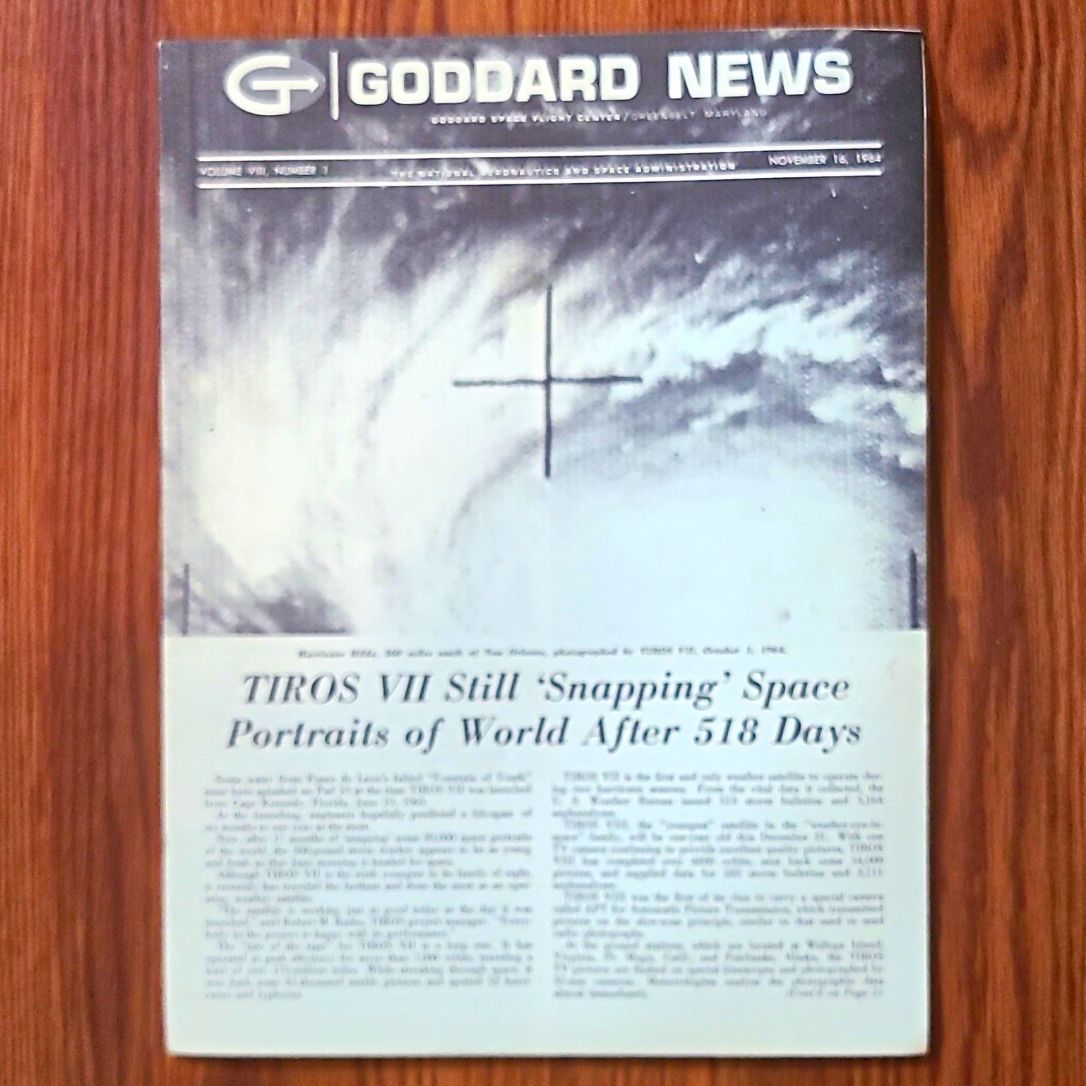 1964 NASA Goddard News TIROS VII Weather Satellite Vintage Space Newsletter 1964 NASA Goddard News TIROS VII Weather Satellite Vintage Space Newsletter