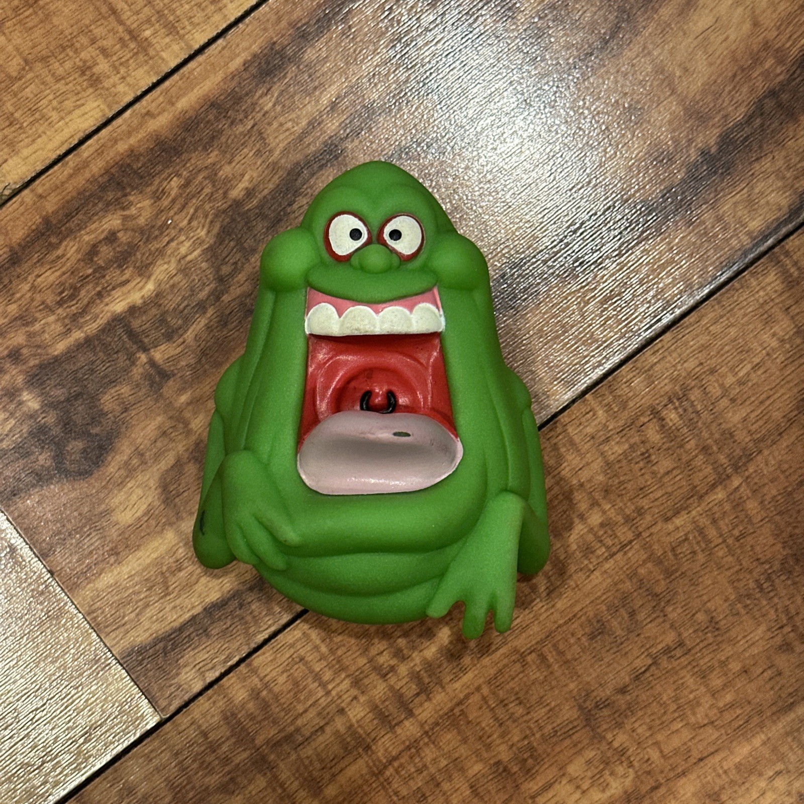 Rare VTG 1988 Slimer The Real Ghostbusters Green Rubber Coin Bank Holder 4.5" Rare VTG 1988 Slimer The Real Ghostbusters Green Rubber Coin Bank Holder 4.5"
