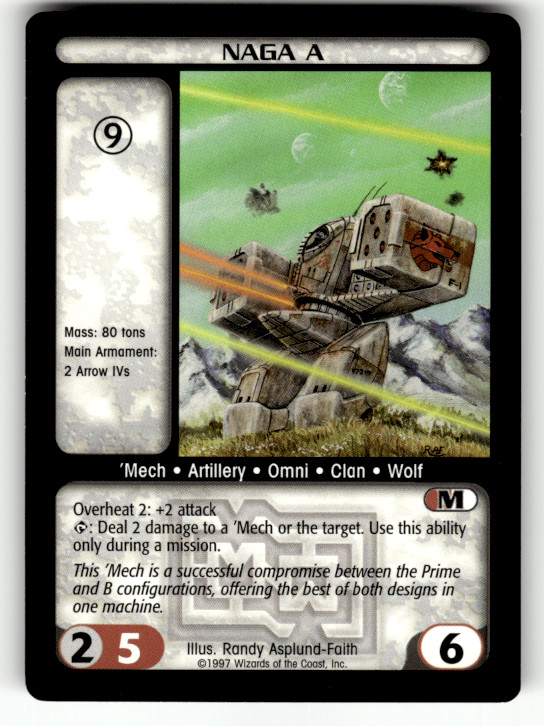 BattleTech Naga A Mech 1997 BattleTech CCG Wizards of the Coast BattleTech Naga A Mech 1997 BattleTech CCG Wizards of the Coast