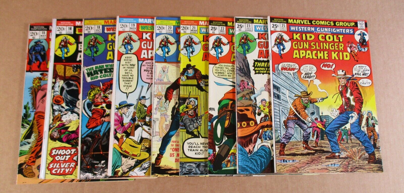 Western Gunfighters Marvel Comics Lot of 8 Kid Colt Gun-Slinger Apache Kid