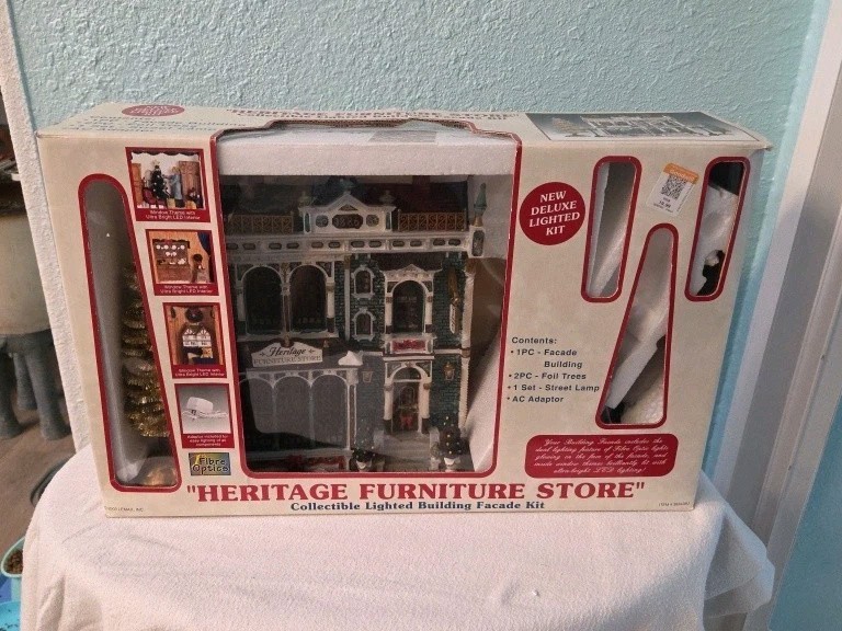 LEMAX Heritage Furniture Store Fiber Optic Lighted Christmas Building - Working LEMAX Heritage Furniture Store Fiber Optic Lighted Christmas Building - Working