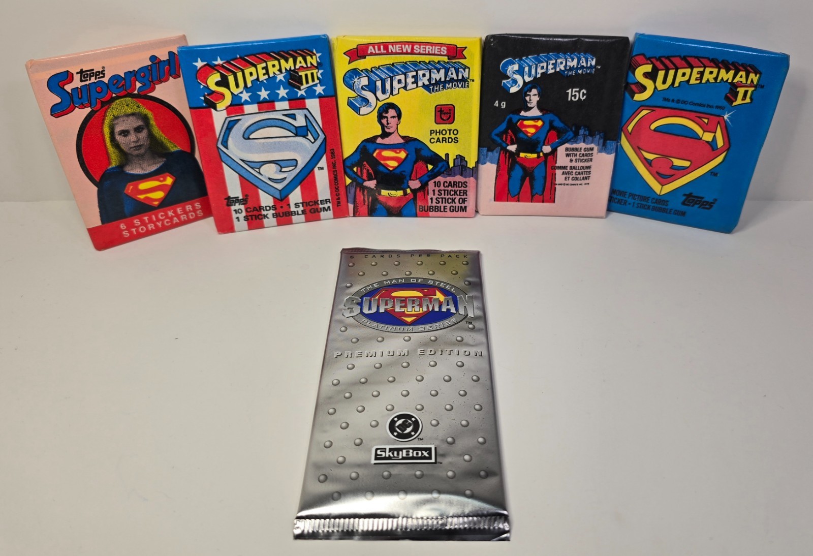 Lot of 6 VINTAGE Superman Cards SEALED 1978, 1979, 1980, 1983, 1984 Wax & 1994 Lot of 6 VINTAGE Superman Cards SEALED 1978, 1979, 1980, 1983, 1984 Wax & 1994