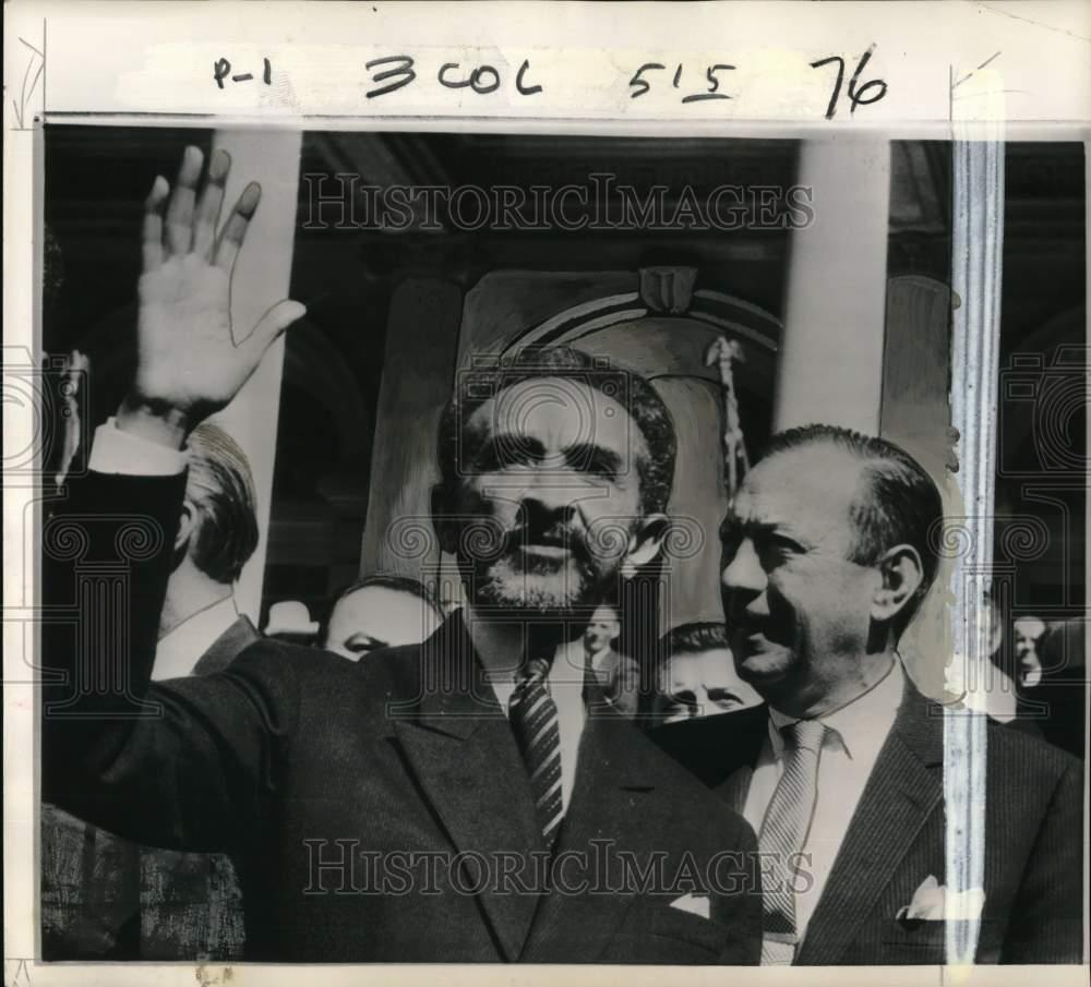 1963 Press Photo Ethiopia\'s Emperor Haile Selassie & Mayor Robert Wagner, NY