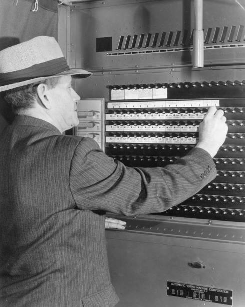 man makes votes voting machine Election Day Rochester New York Nov- Old Photo man makes votes voting machine Election Day Rochester New York Nov- Old Photo