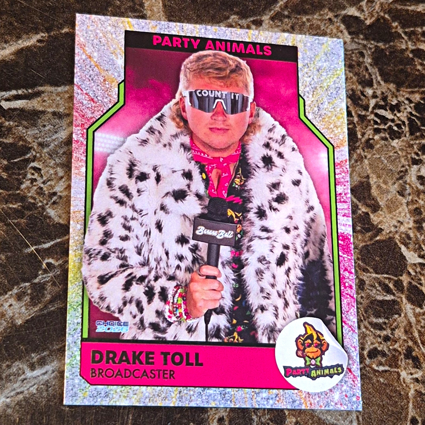 Party Animals Drake Toll Broadcaster Banana Ball Card 2026 Regular