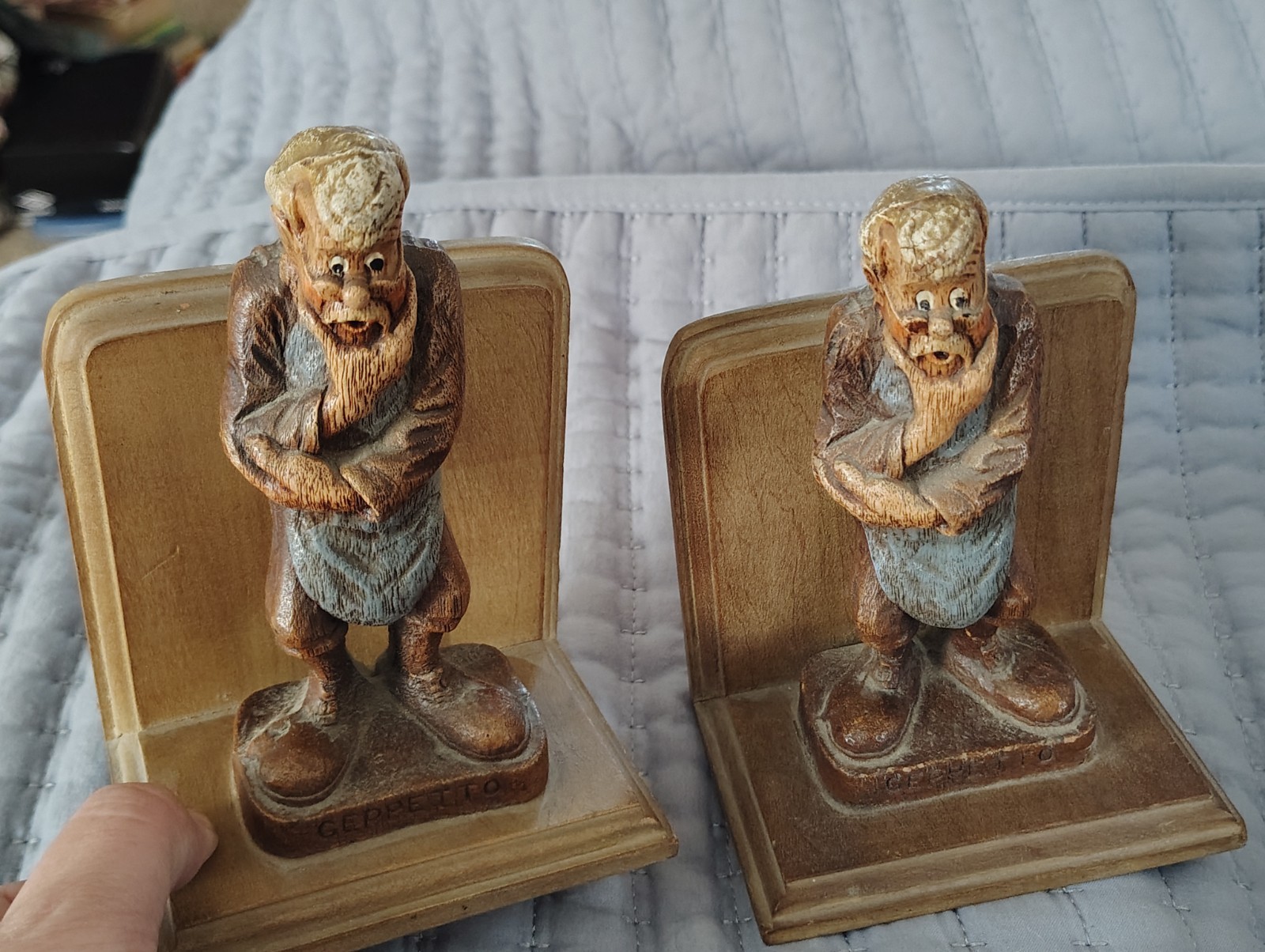 Vintage Walt DISNEY 1940S Wooden Geppetto Bookends Vintage Walt DISNEY 1940S Wooden Geppetto Bookends