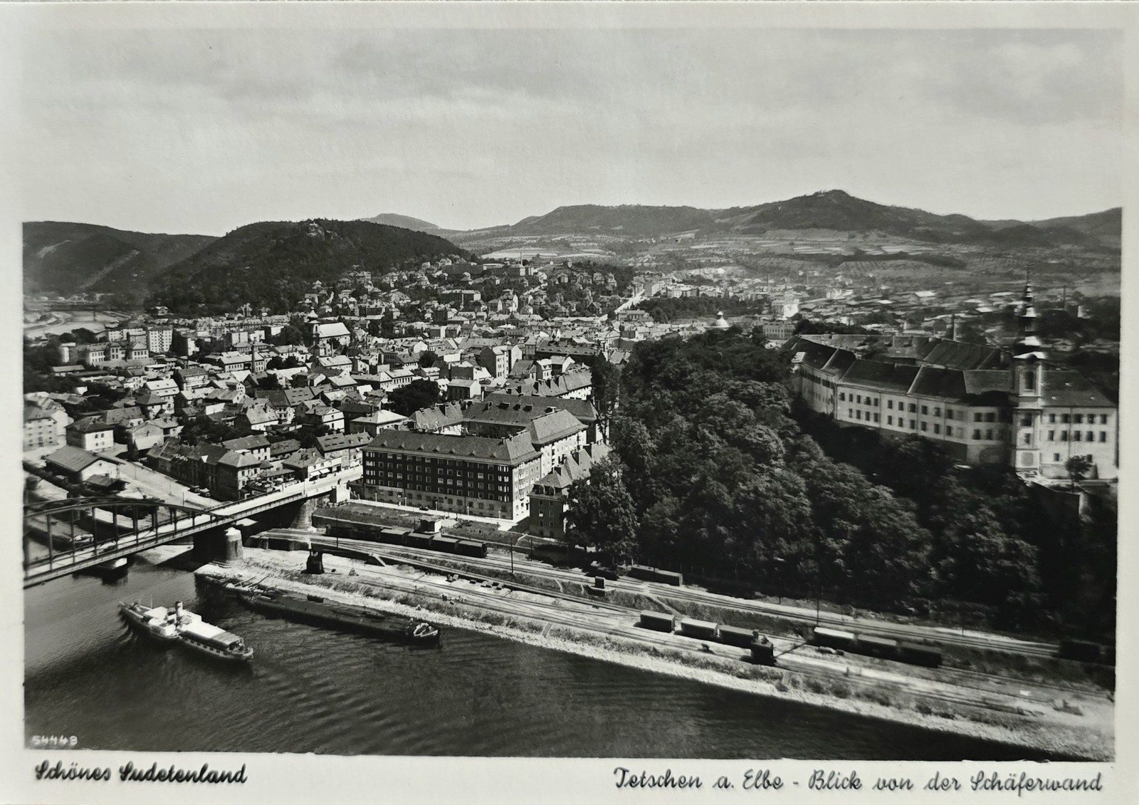 Postcard Tetschen Decin Sudetengau Elbe 1940s