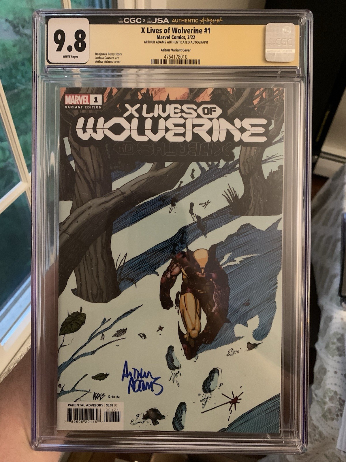 X LIVES OF WOLVERINE #1 SS CGC 9.8 2022 signed  Adams 1:100 Hidden Gem Variant