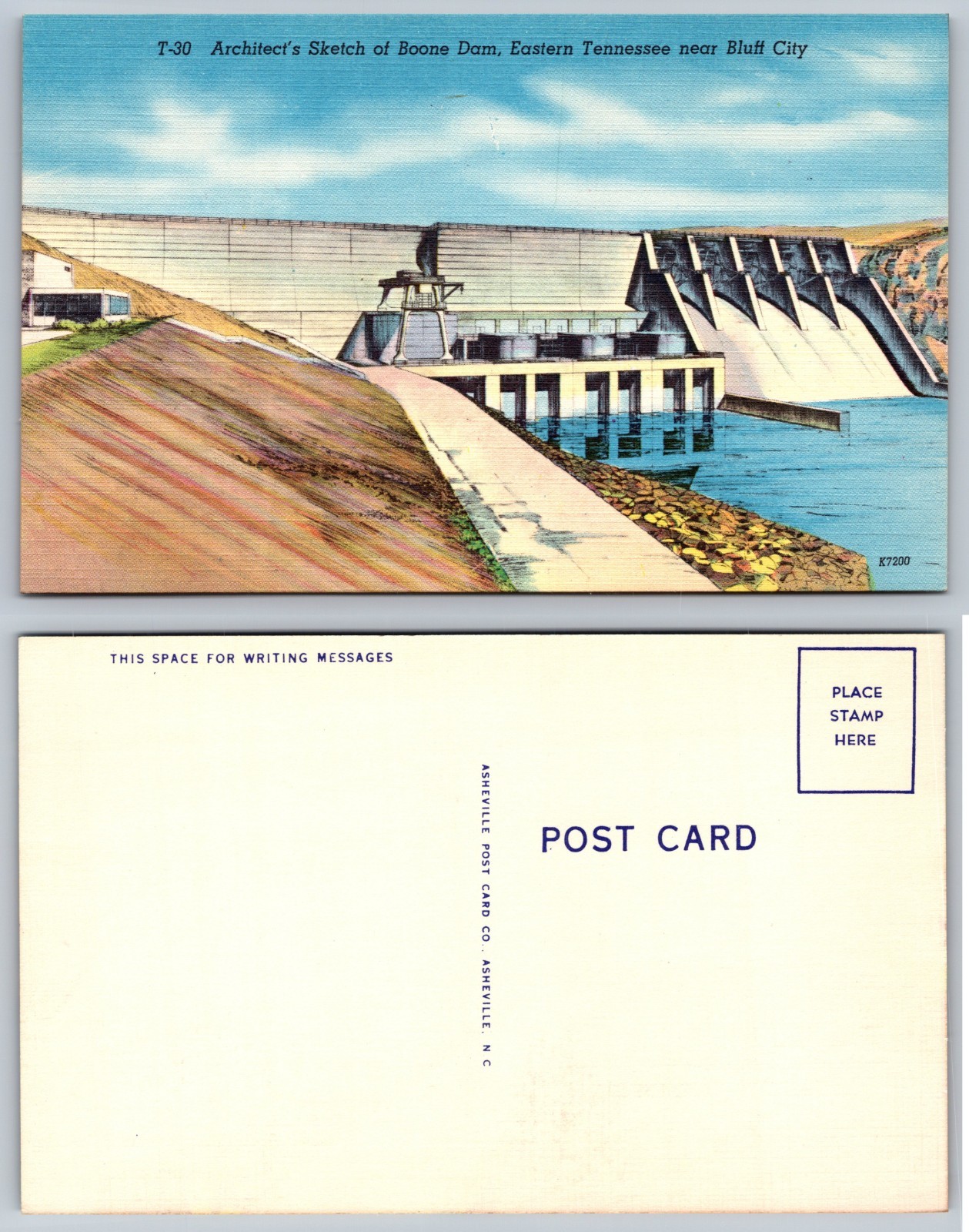 Boone Dam Eastern Tennessee Near Bluff City Postcard Boone Dam Eastern Tennessee Near Bluff City Postcard