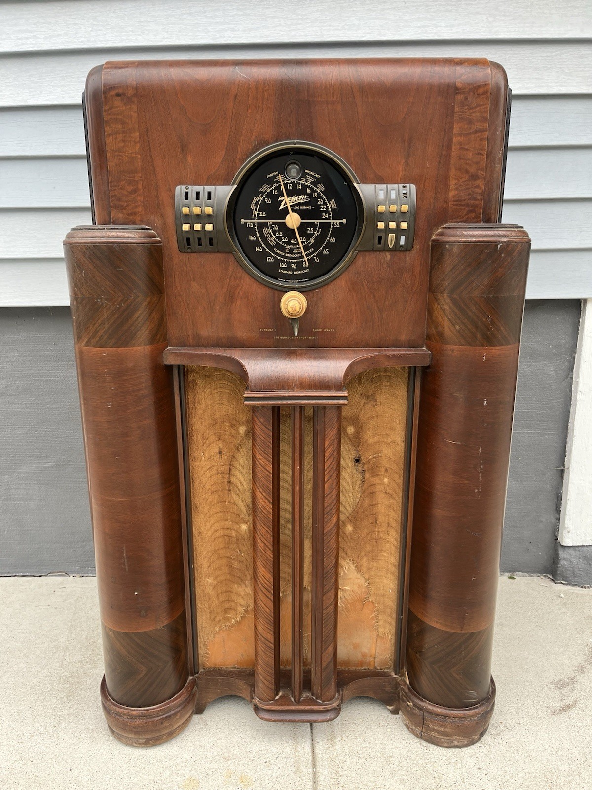 Vintage Zenith Art-Deco 7s363 Console Tube Radio (1939) ☆All Original ☆ Vintage Zenith Art-Deco 7s363 Console Tube Radio (1939) ☆All Original ☆