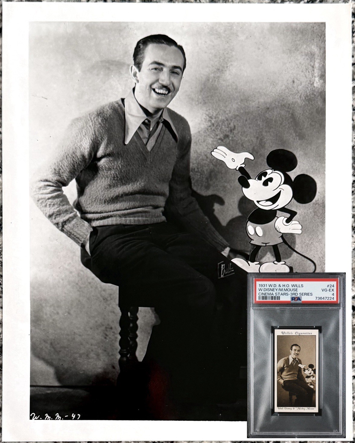 1931 Walt Disney, Mickey Mouse "The 1931 Wills Rookie Card Image" Type II Photo 1931 Walt Disney, Mickey Mouse "The 1931 Wills Rookie Card Image" Type II Photo