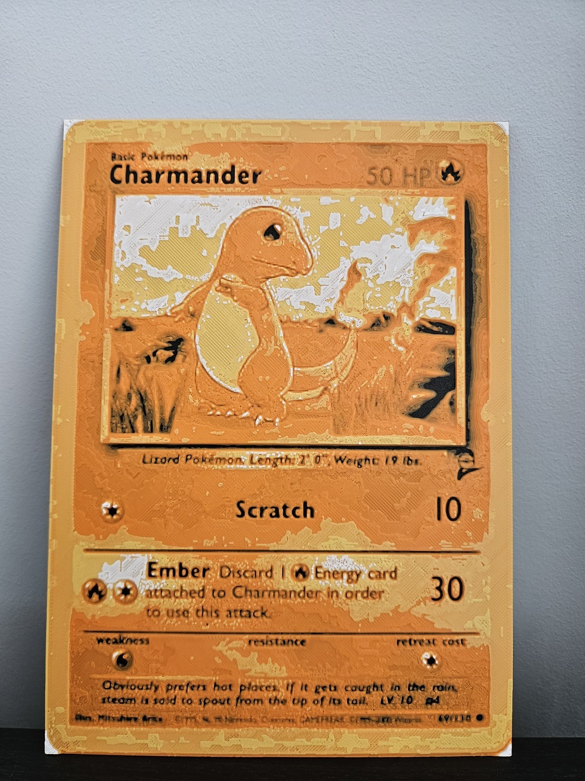 3D Printed Charmander Pokémon Card – Display Piece 3D Printed Charmander Pokémon Card – Display Piece