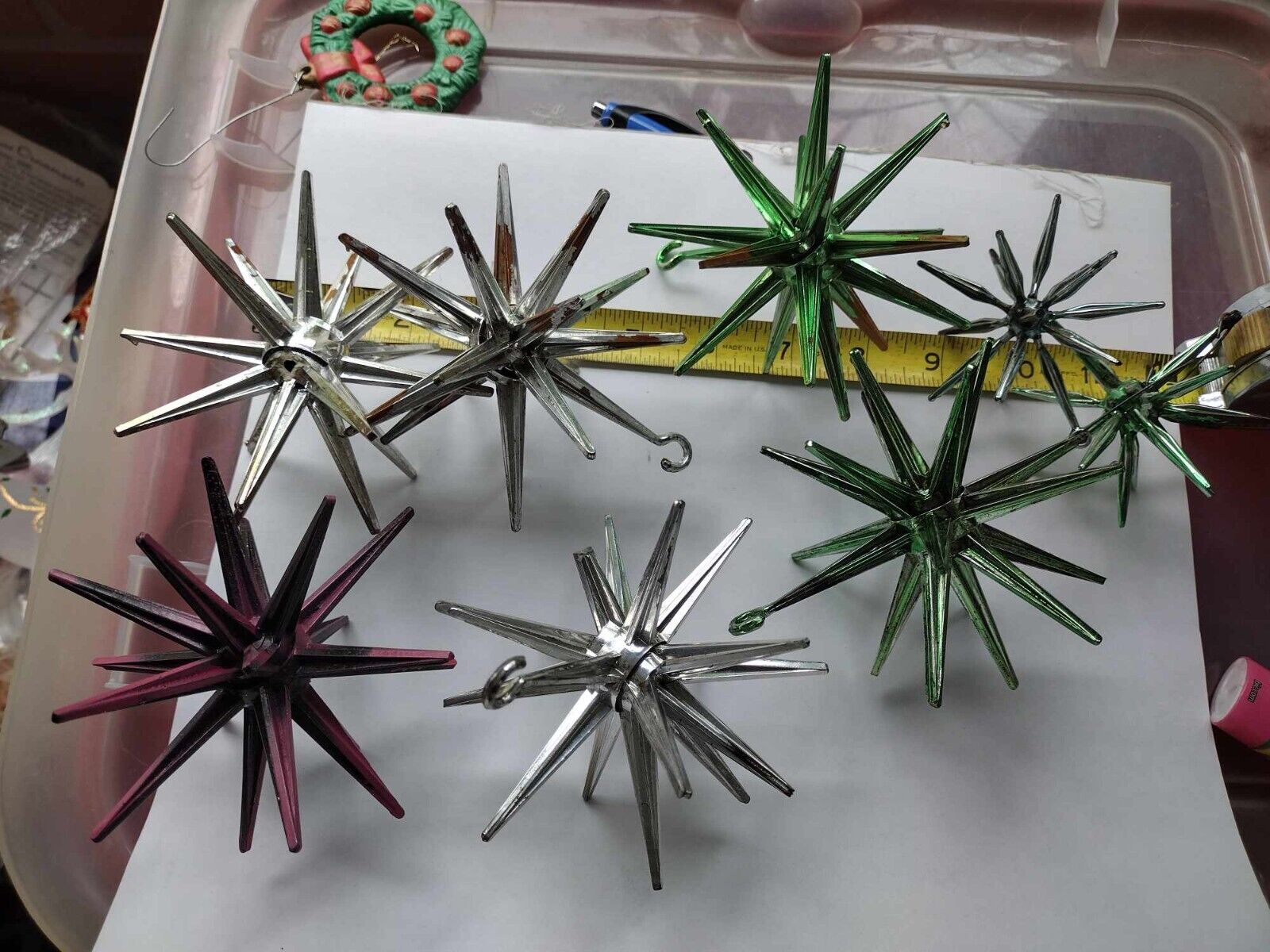 1960s Starburst sputnik Christmas ornaments