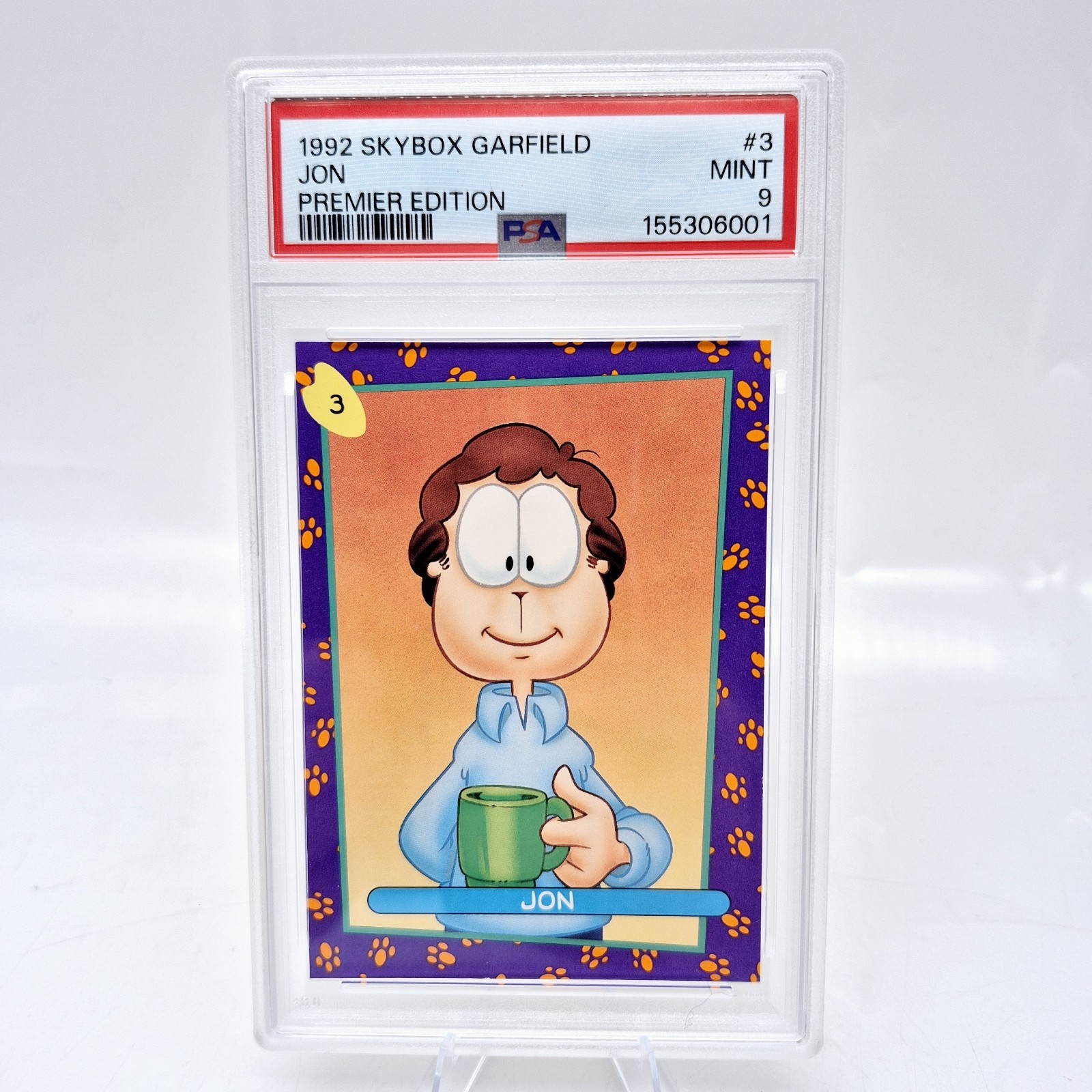 1992 Skybox Garfield Jon #3 PSA 9 Rookie Card 1992 Skybox Garfield Jon #3 PSA 9 Rookie Card