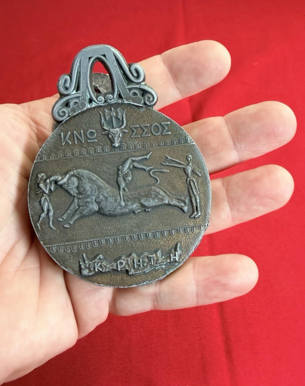 Vtg Greek Bronze Memo Letter Clip Crete Knossos Bull Leaper Prince of Lilies Vtg Greek Bronze Memo Letter Clip Crete Knossos Bull Leaper Prince of Lilies