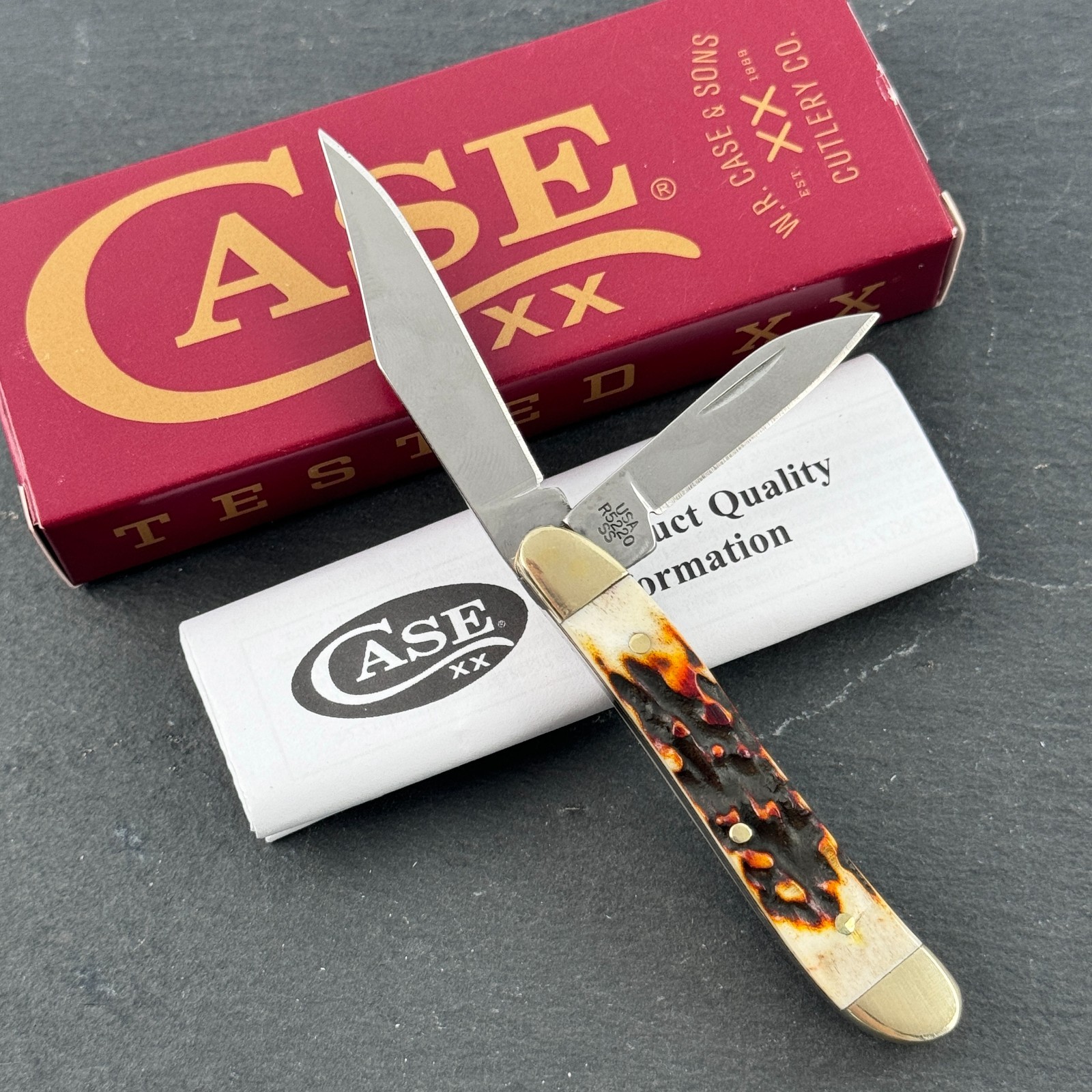 Case XX Peanut Genuine Red Stag Pocket Knife Stainless Steel 09443 Case XX Peanut Genuine Red Stag Pocket Knife Stainless Steel 09443