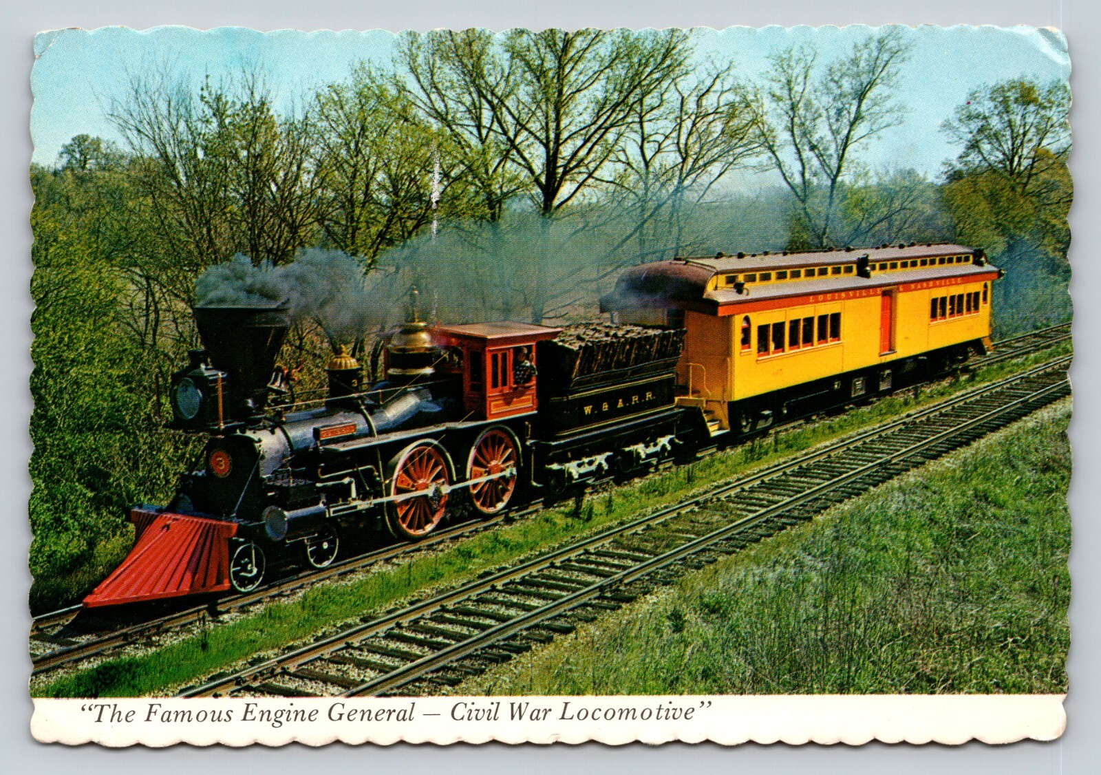 Famous Engine General Civil War Locomotive on Tracks 4x6 Postcard 1737 Famous Engine General Civil War Locomotive on Tracks 4x6 Postcard 1737