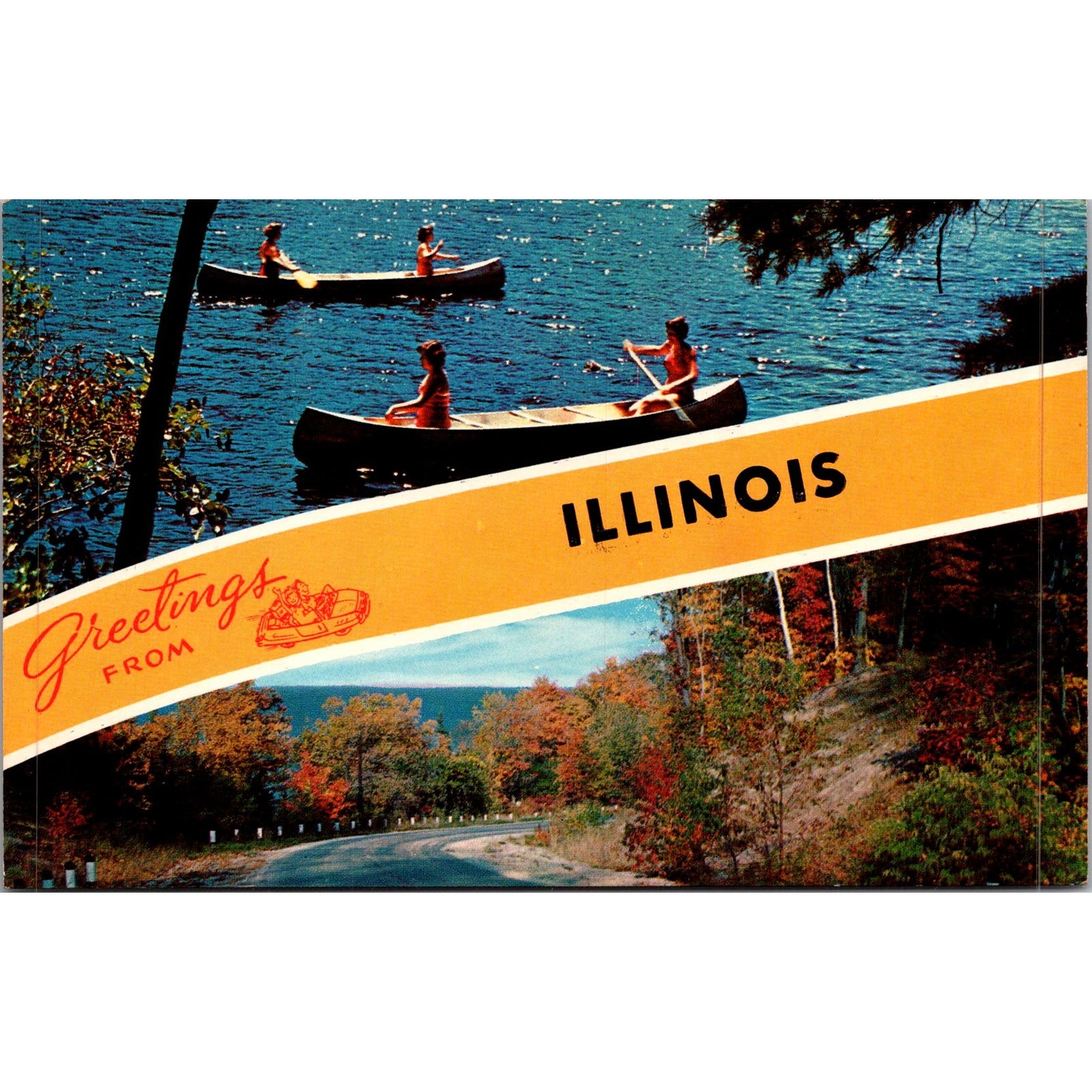 Greetings From Illinois Vintage Postcard SP17-27 Greetings From Illinois Vintage Postcard SP17-27
