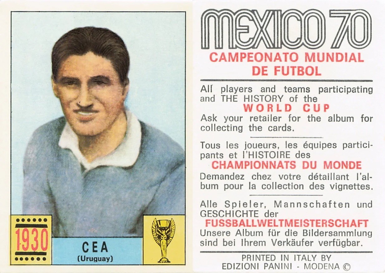 1970 Panini World Cup Mexico 70 - 1930 CEA - Uruguay International Red Black 1970 Panini World Cup Mexico 70 - 1930 CEA - Uruguay International Red Black