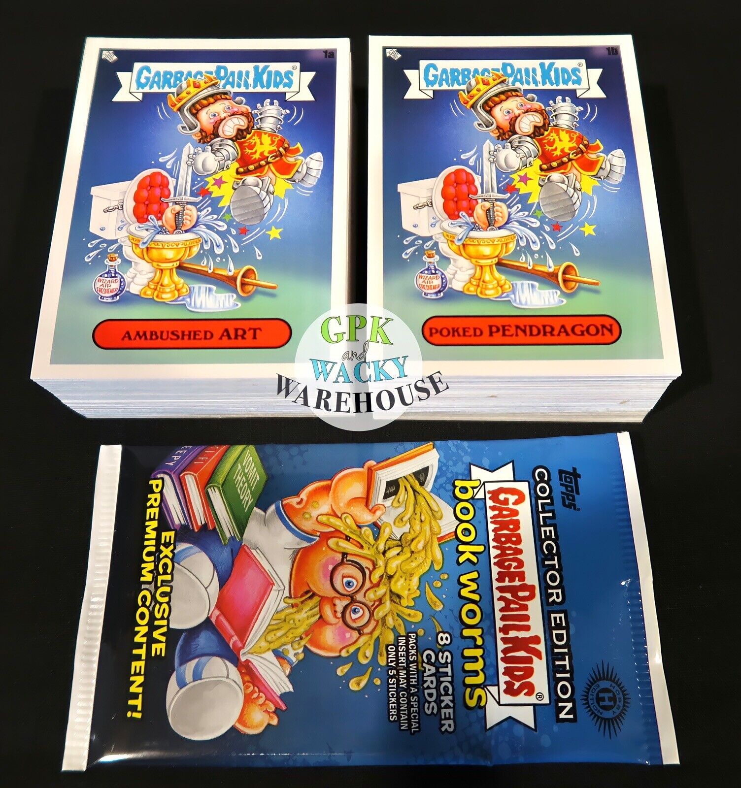 2022 SERIES 1 GARBAGE PAIL KIDS BOOKWORMS 200 CARD COMPLETE BASE SET + WRAPPER