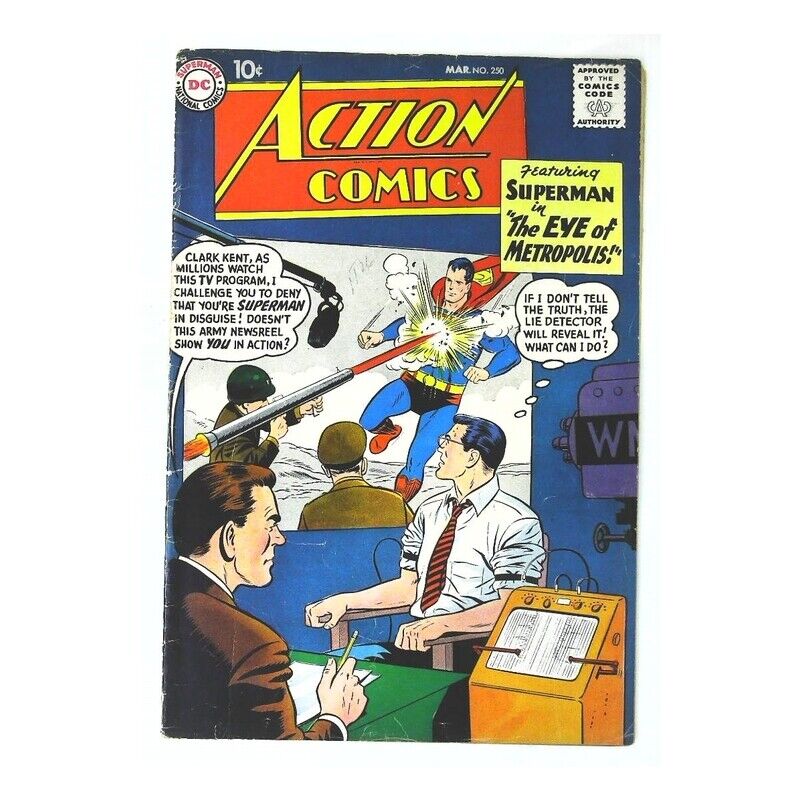 Action Comics (1938 series) #250 in Fine minus condition. DC comics [j: