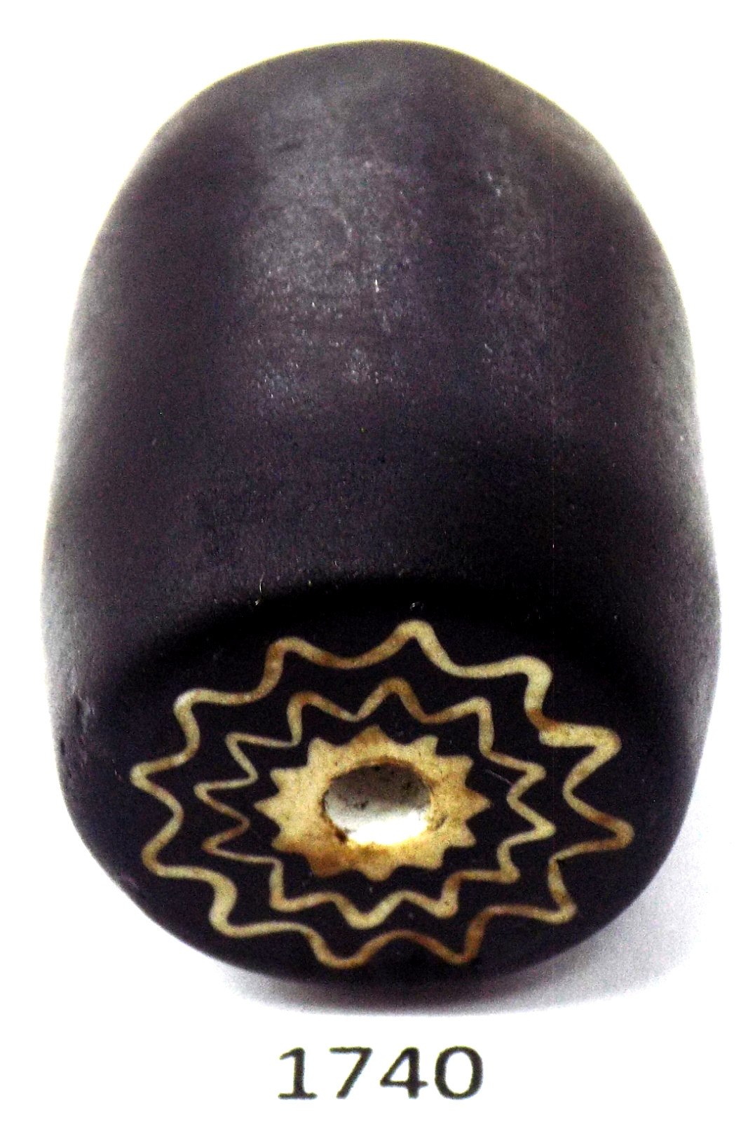 XL 6 Layer Black Centerpiece Chevron African Trade Bead 1740 Bg 38 XL 6 Layer Black Centerpiece Chevron African Trade Bead 1740 Bg 38