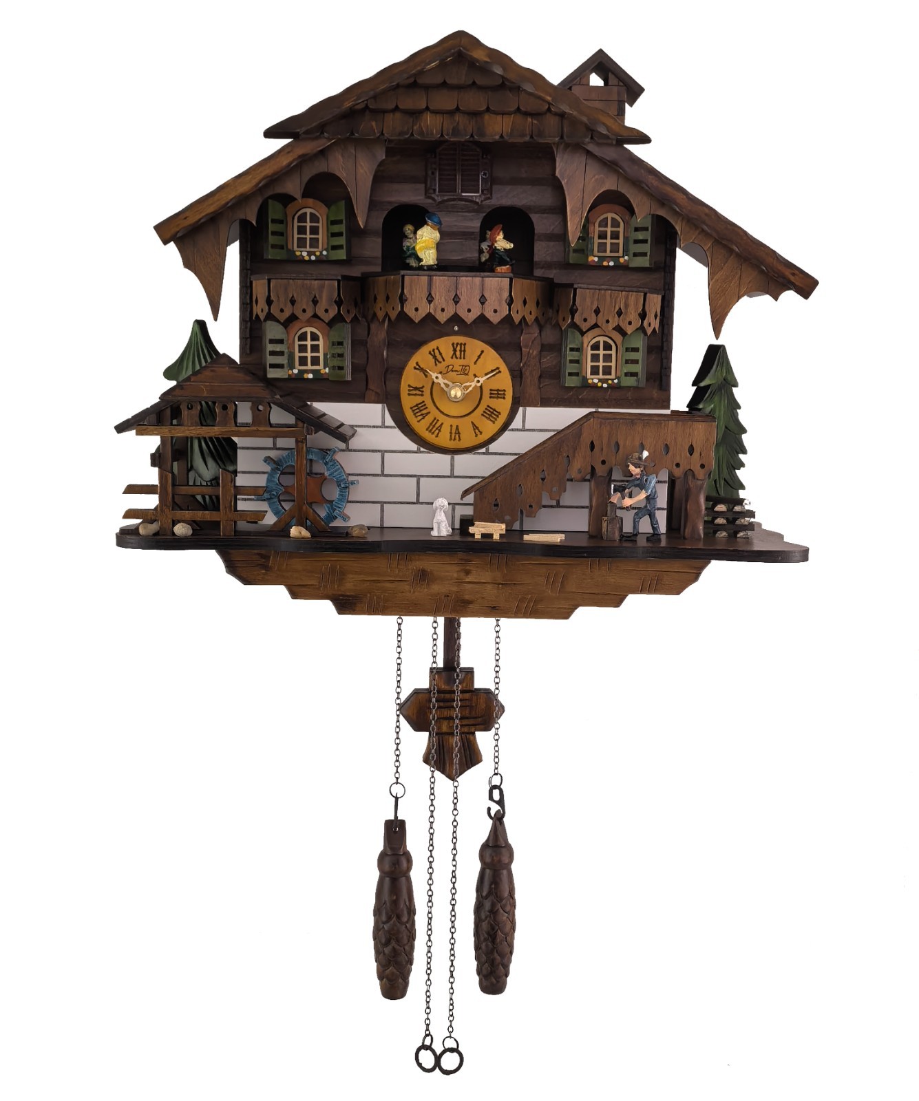 Handcrafted Black Forest Cuckoo Clock Wood Chopper Quartz German Design Musical Handcrafted Black Forest Cuckoo Clock Wood Chopper Quartz German Design Musical