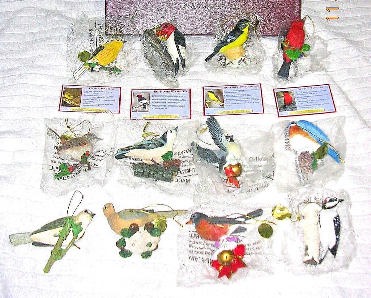 Danbury Mint Songbird Christmas Ornaments Set of 12 w/ Box | Some Damage – Read Danbury Mint Songbird Christmas Ornaments Set of 12 w/ Box | Some Damage – Read