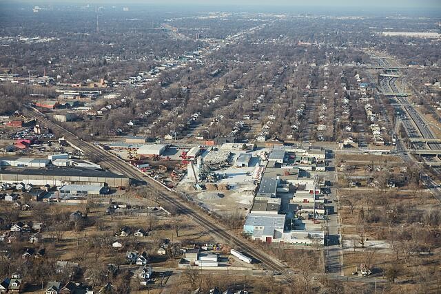 Photo:Detroit Michigan Aerial View 1910s Metropolitan Area Railroad Yard