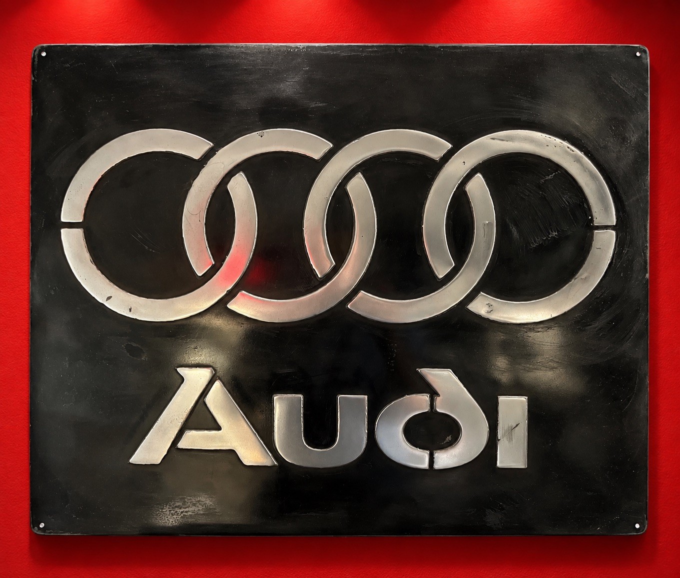 Audi Vintage Steel Garage Sign 20x24 Handmade Aluminum Relief
