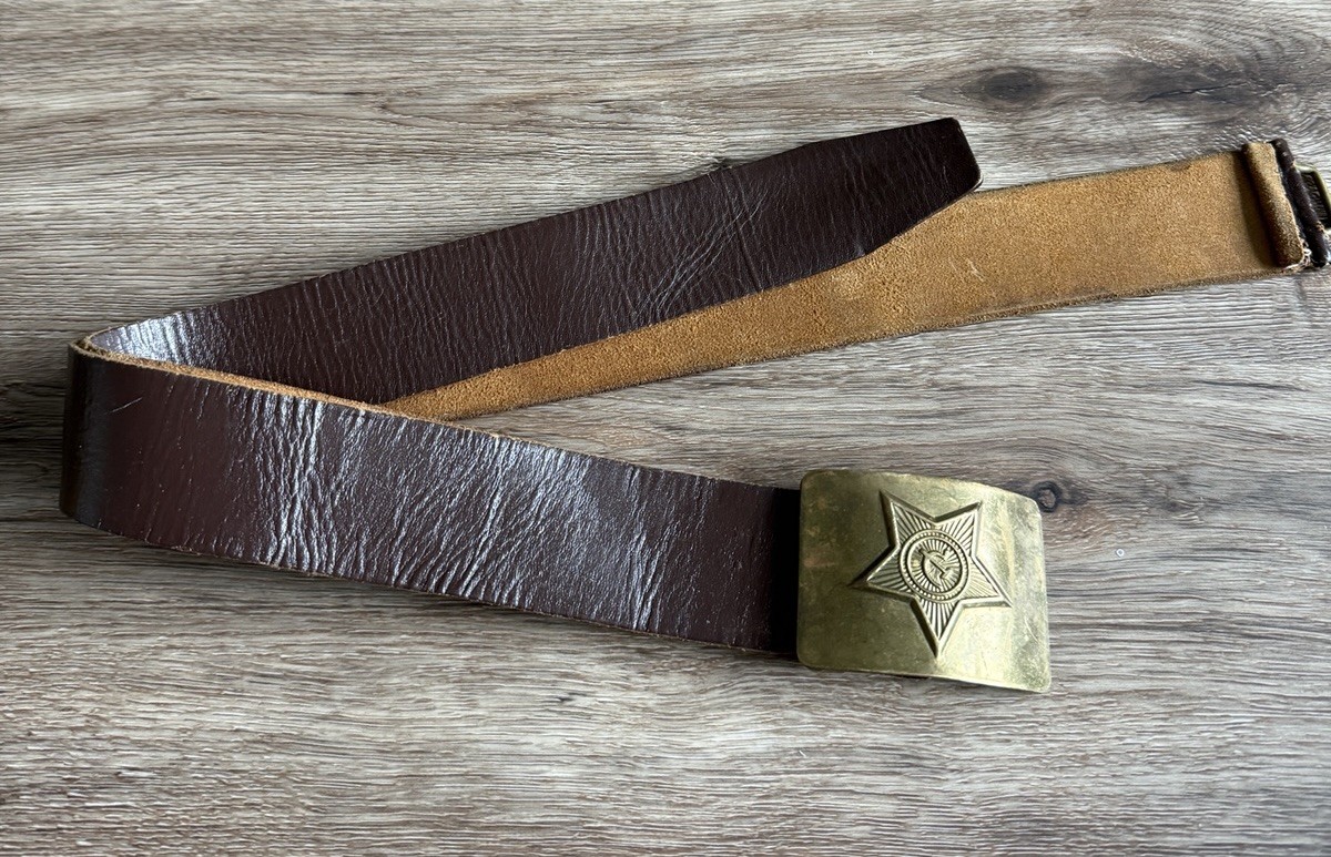🔥 Vintage Soviet Belt • Russian Military Leather Genuine Authentic Collectible 🔥 Vintage Soviet Belt • Russian Military Leather Genuine Authentic Collectible