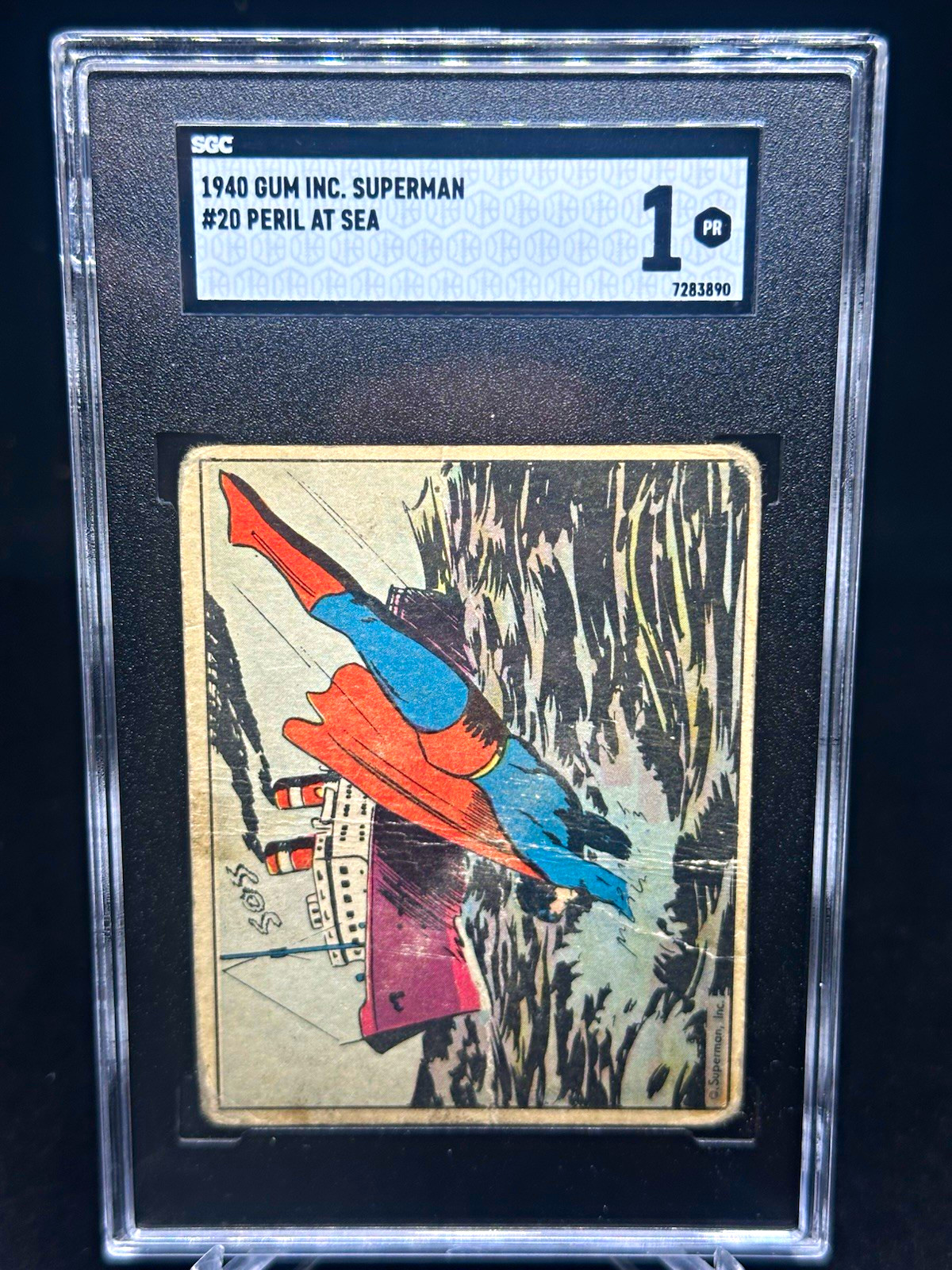 Superman Gum Inc 1940 Superman #20 Peril At Sea SGC 1 Superman Gum Inc 1940 Superman #20 Peril At Sea SGC 1