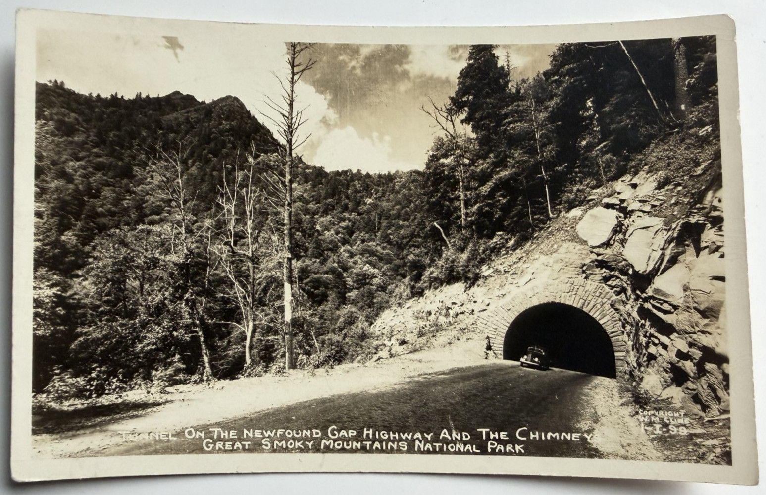 c1940s RPPC Cline Tunnel Newfound Gap Highway Smoky Mountains Postcard TN c1940s RPPC Cline Tunnel Newfound Gap Highway Smoky Mountains Postcard TN