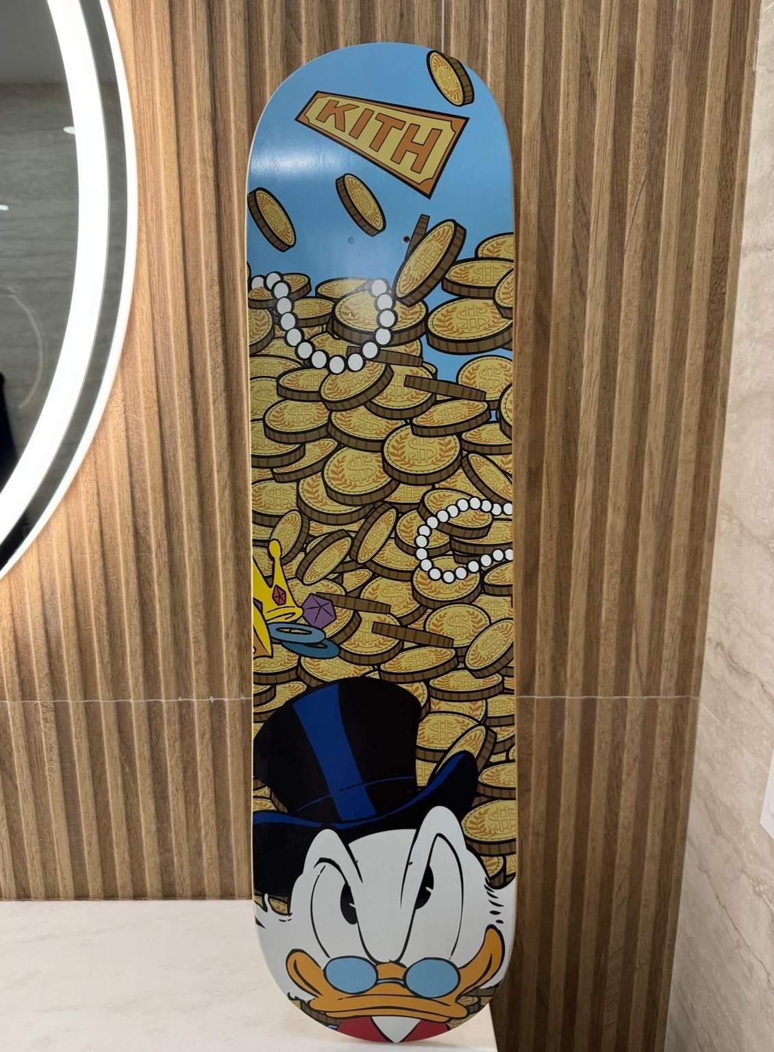 Kith x Disney Donald Duck Scrooge McDuck Skateboard Deck 90th Anniversary FW23 Kith x Disney Donald Duck Scrooge McDuck Skateboard Deck 90th Anniversary FW23