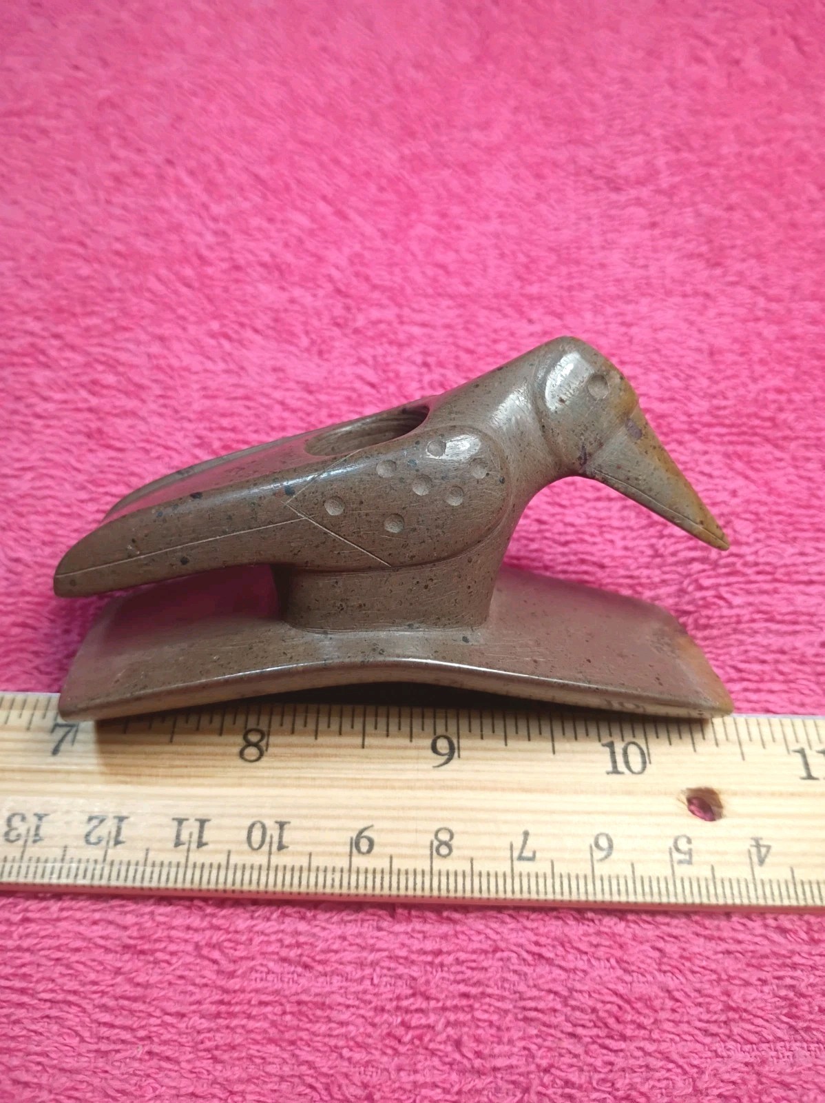 Native American Indian Artifacts Beautiful Bird Effigy Hopewell Platform Pipe 