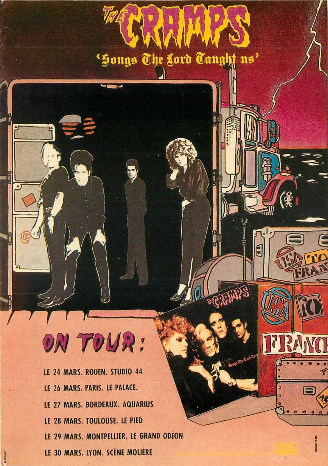 The Cramps Vintage French Postcard Record On Tour Promotion 