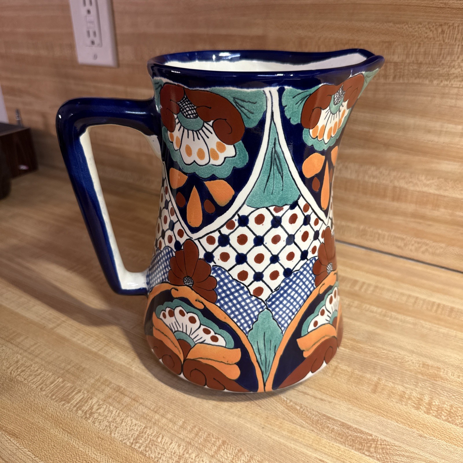 Talavera Lead Free Garay Mexico Hand Made Pitcher Vintage Talavera Lead Free Garay Mexico Hand Made Pitcher Vintage