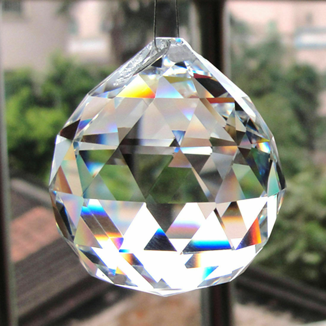 40mm Clear Feng Shui Hanging Crystal Ball Lamp Sphere Prism Rainbow Sun Catcher