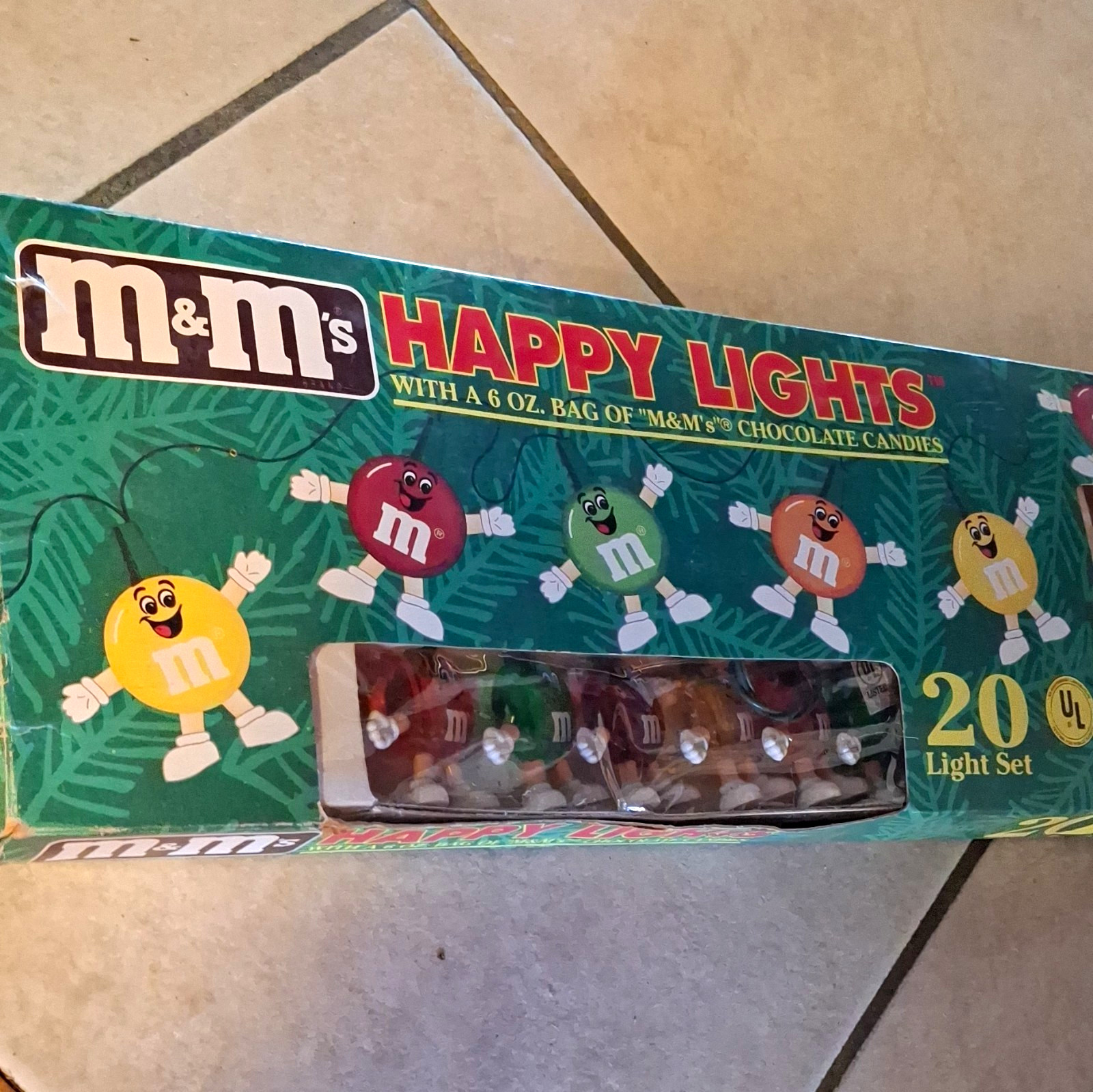 Vintage 1993 M&M's Happy Lights 20 L Holiday String Christmas Decor Vintage 1993 M&M's Happy Lights 20 L Holiday String Christmas Decor