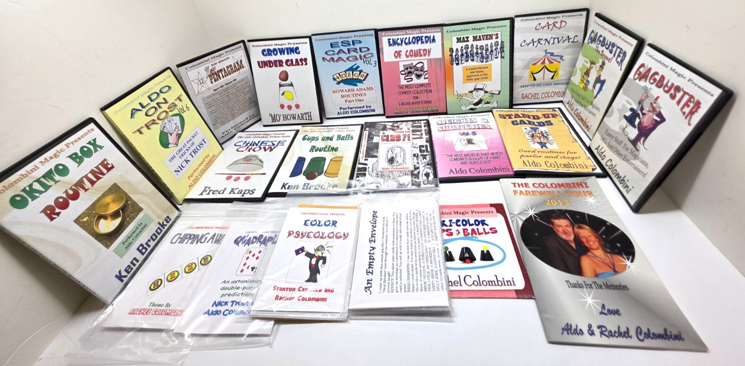 Aldo & Rachel Colombini Large Bundle Lot Of Magic Tricks DVD's Autograph Aldo & Rachel Colombini Large Bundle Lot Of Magic Tricks DVD's Autograph