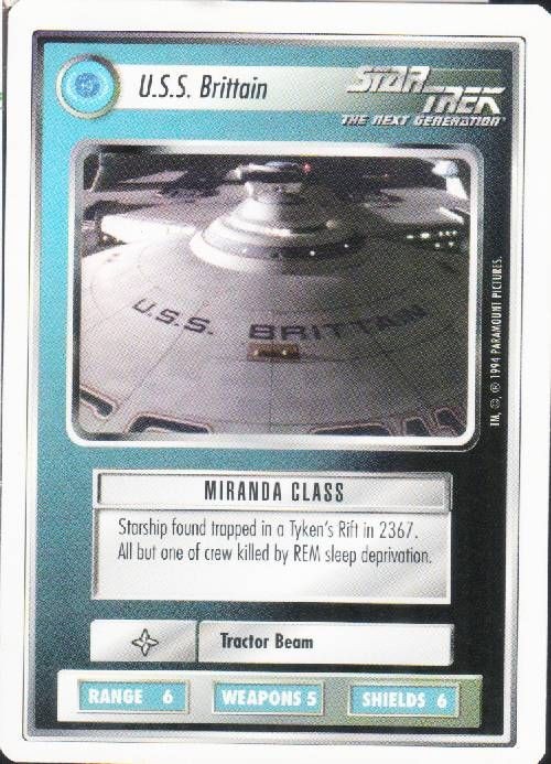 U.S.S. Brittain - Premiere 95 - Star Trek CCG 1E U.S.S. Brittain - Premiere 95 - Star Trek CCG 1E