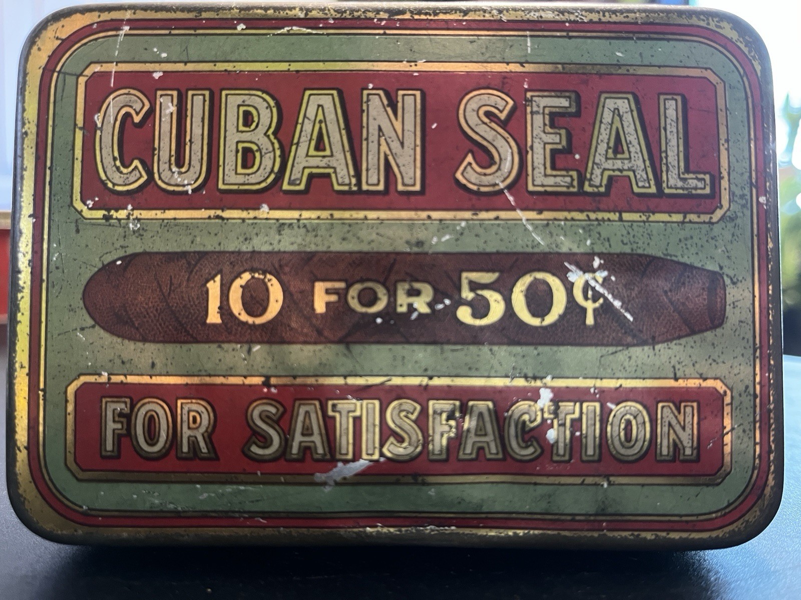Vintage Antique Cuban Seal Cigar Tin