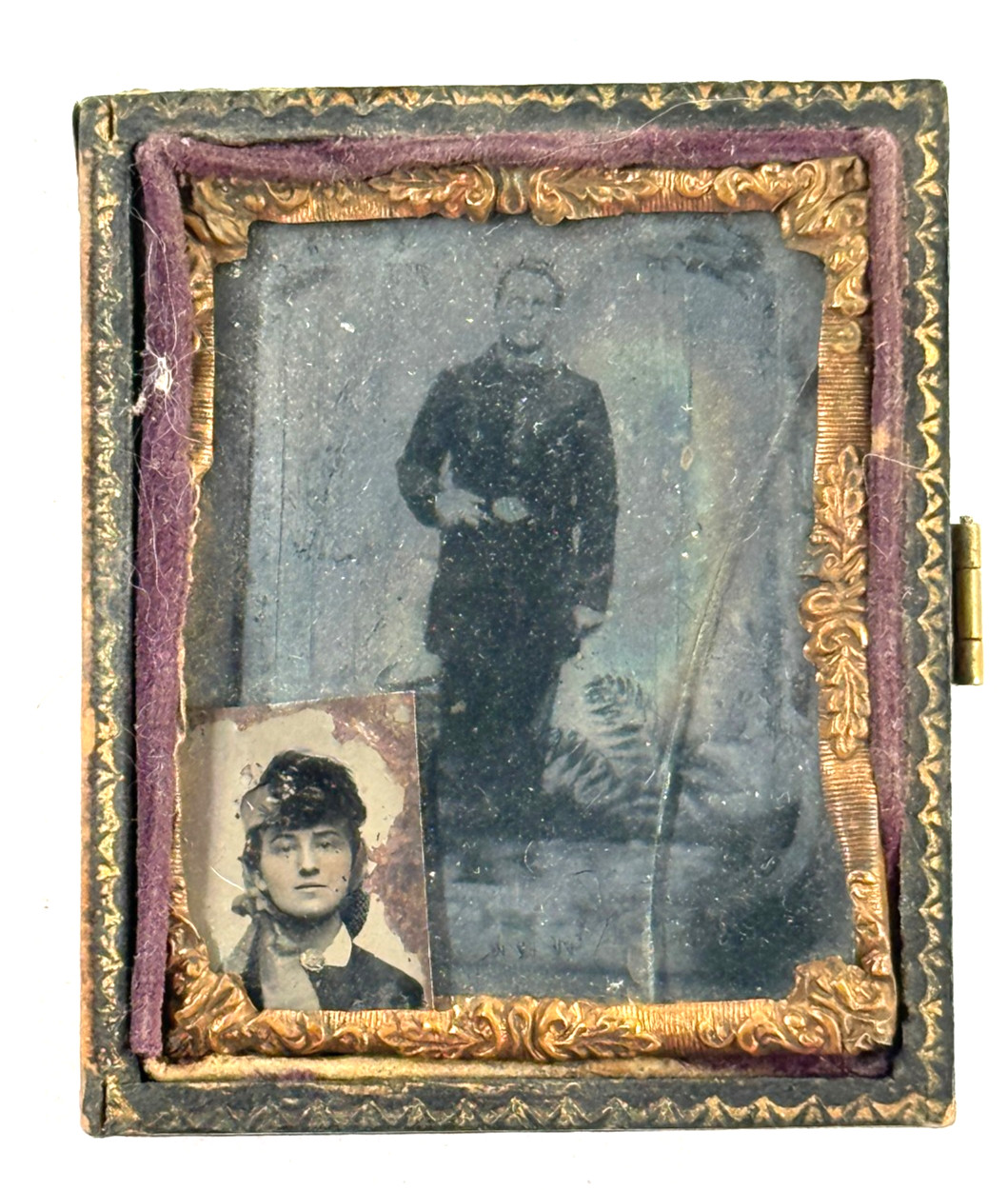 Antique 1/9th Plate Union Civil War Soldiers Photo Tintype KS IL cased Antique 1/9th Plate Union Civil War Soldiers Photo Tintype KS IL cased