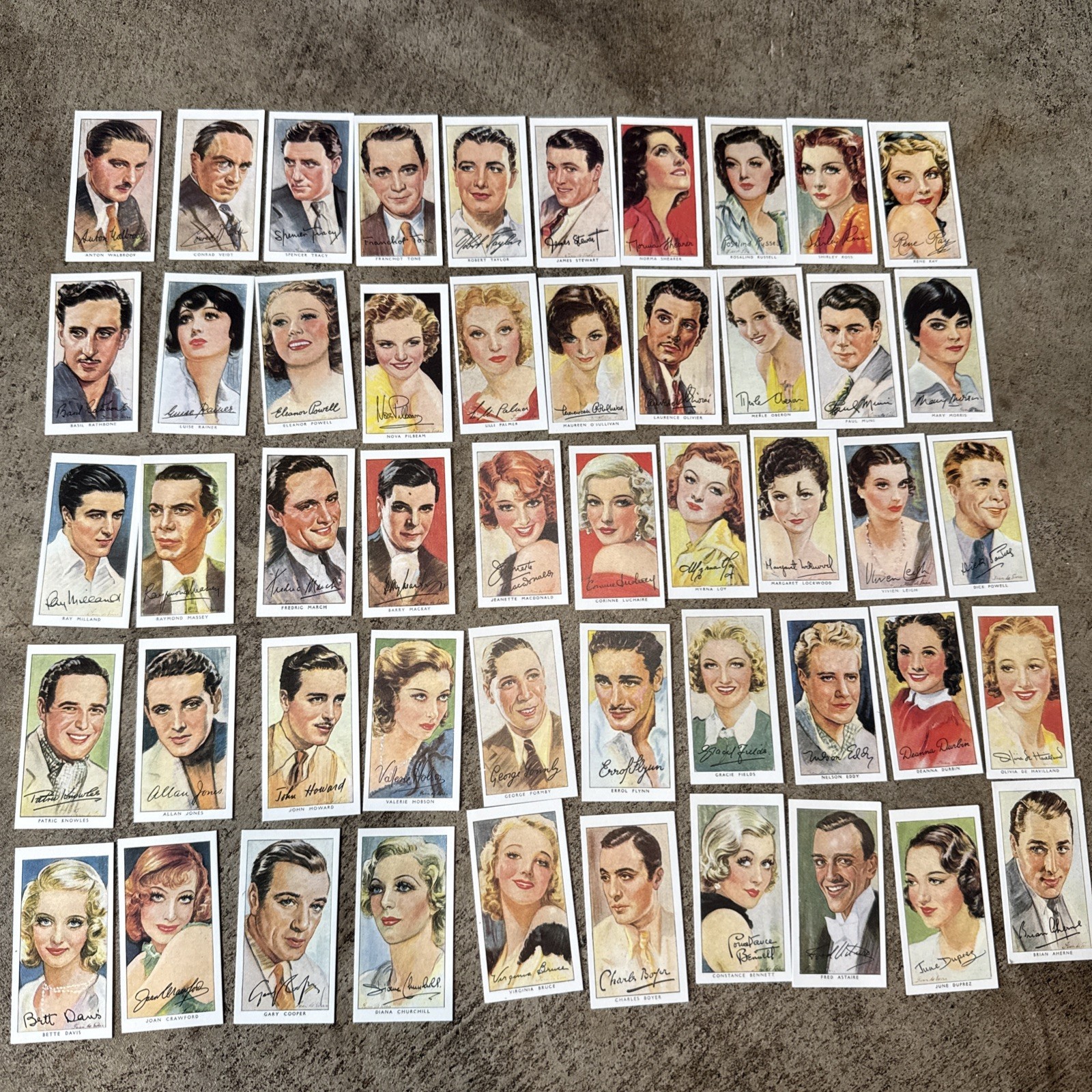1938 1989 Player's Film Stars Series 3 Tobacco Cards Full Set 1-50 HOF Complete 1938 1989 Player's Film Stars Series 3 Tobacco Cards Full Set 1-50 HOF Complete