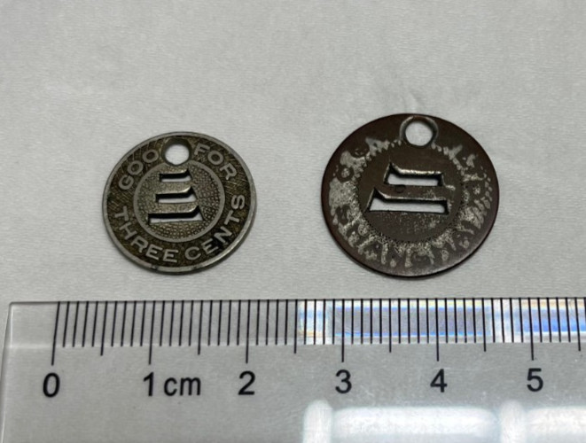 EXTREMELY RARE LOT X 2, Shanghai, China - early Bus Transit Transport Tokens EXTREMELY RARE LOT X 2, Shanghai, China - early Bus Transit Transport Tokens