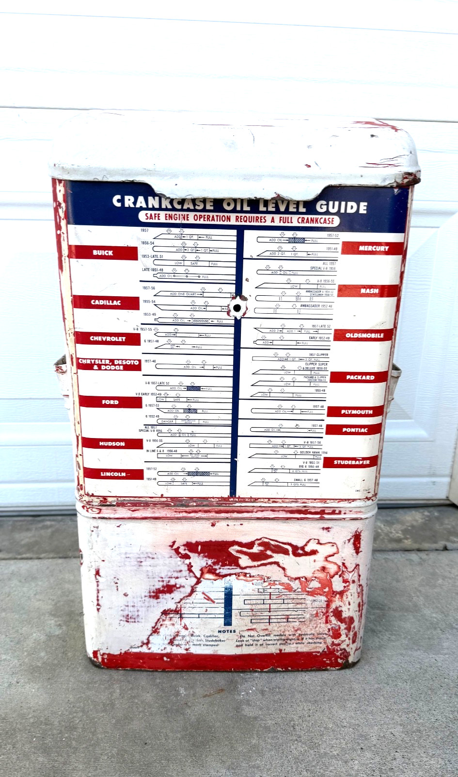 Vintage 1950s Gas Station Island Towel Dispenser Crankcase Oil Level Guide Vintage 1950s Gas Station Island Towel Dispenser Crankcase Oil Level Guide