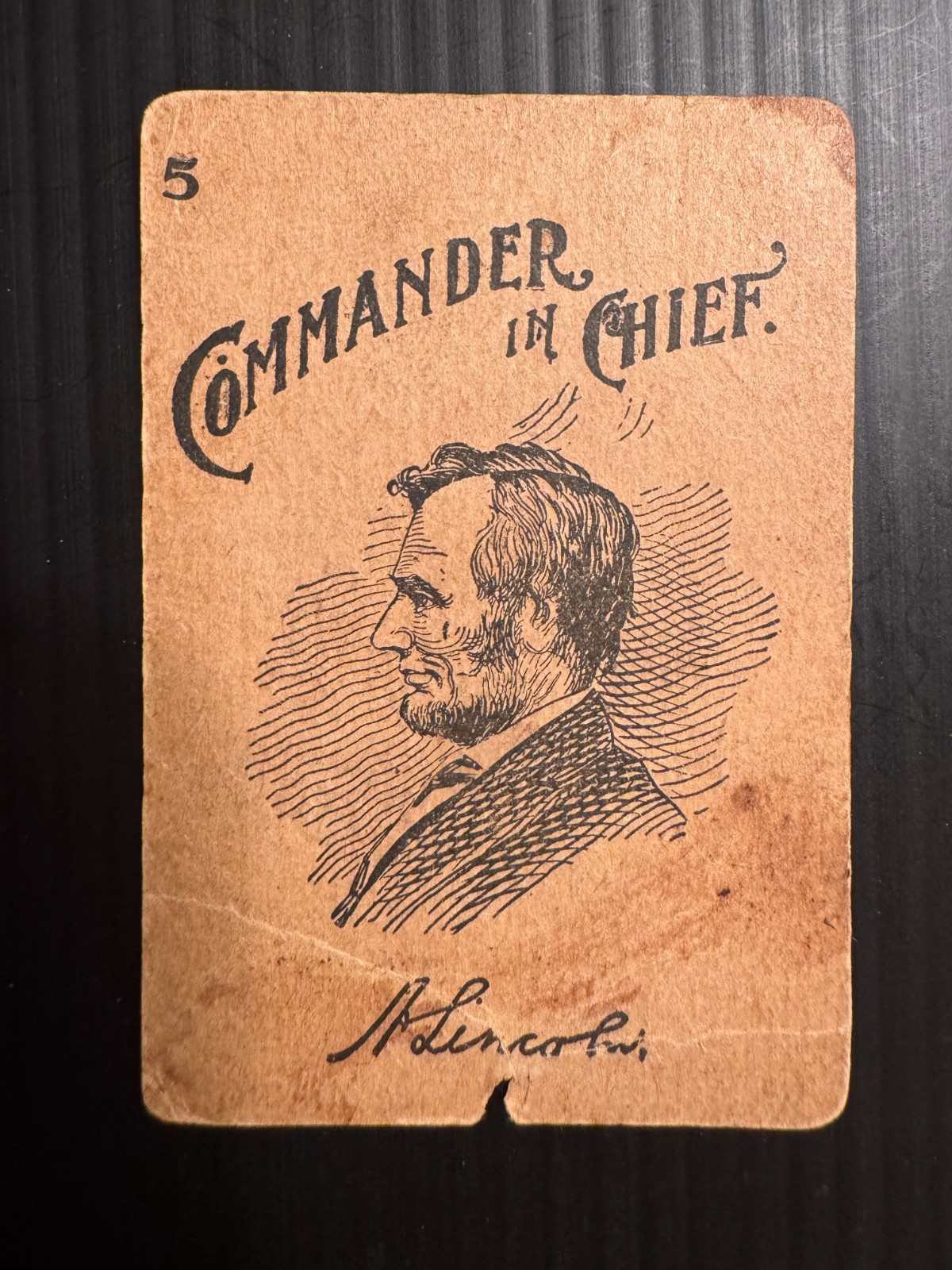 1893 Woolson Spice Abraham Lincoln Commander in Cheif Card low grade condition 1893 Woolson Spice Abraham Lincoln Commander in Cheif Card low grade condition