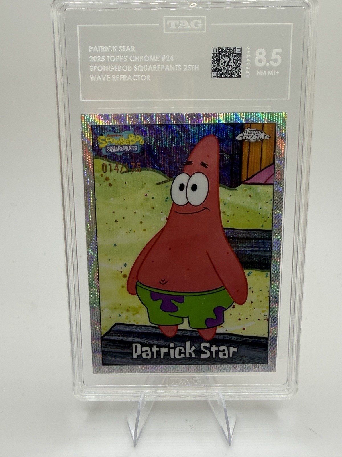 2025 Topps Chrome Spongebob 25th Anniversary Patrick Star Wave Refractor /175 2025 Topps Chrome Spongebob 25th Anniversary Patrick Star Wave Refractor /175