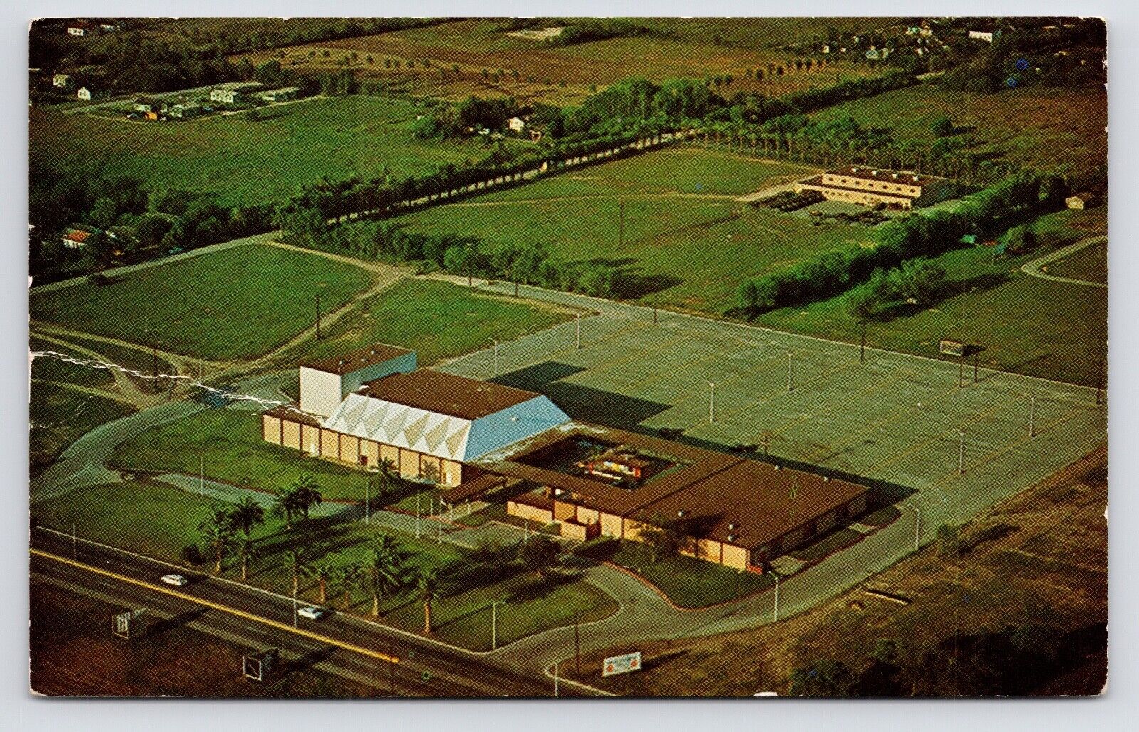 1960s Civic Center Building Aerial View Vintage McAllen Texas TX Postcard