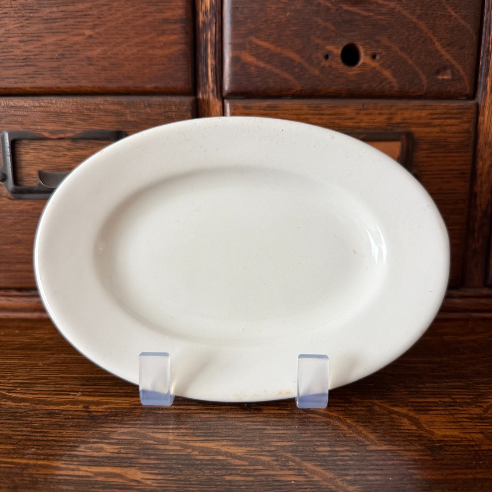 Antique Greenwood China Trenton NJ White Ironstone Oval Dish Hotel Ware Small Antique Greenwood China Trenton NJ White Ironstone Oval Dish Hotel Ware Small
